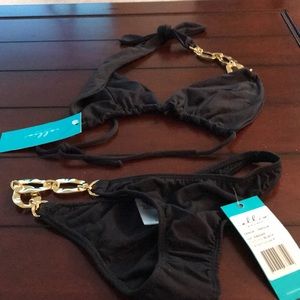 *NWT* ellis Black Bikini XS